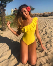 Load image into Gallery viewer, 2019 Sexy Solid Yellow One Piece Swimsuits