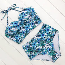 Load image into Gallery viewer, Floral Print High Waist Swimsuit