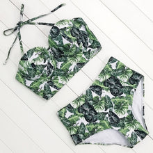 Load image into Gallery viewer, Floral Print High Waist Swimsuit